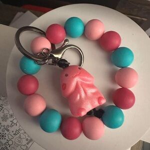 Pink and Blue “Richard” Keychain Bracelet